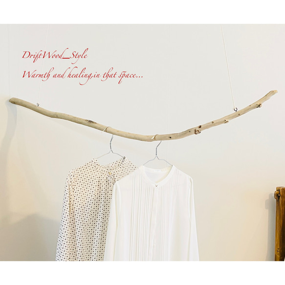 流木インテリア 緩やかな曲線を描く大型流木のハンガーラック 北欧 衣装掛け ハンギング 吊り下げ ハンガーポール N8 2枚目の画像