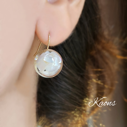 ピアス イヤリング 美しいシェルピアス シェルイヤリング 華奢 