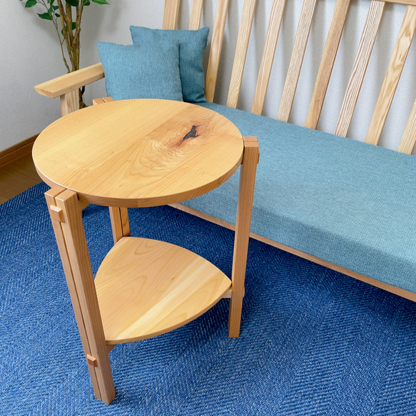 限定品】無垢桜2段サイドテーブル♪ サイドテーブル K.K FURNITURE  