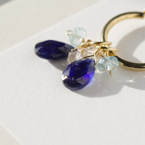 14kgfサファイアのキラキラチャーム