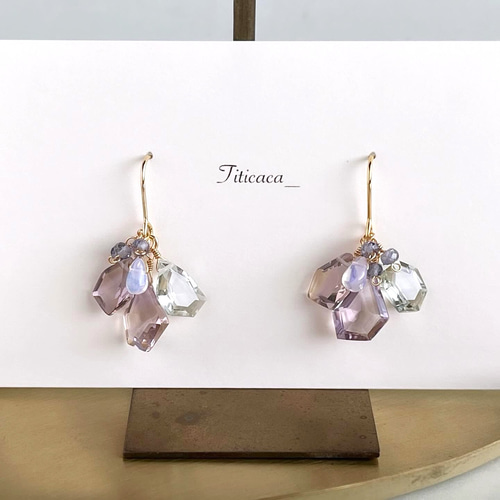 アメジスト Gemstone グラデーション ピアス ハワイ BellaAnela アメジスト Gemstone グラデーション ピアス ハワイ BellaAnela