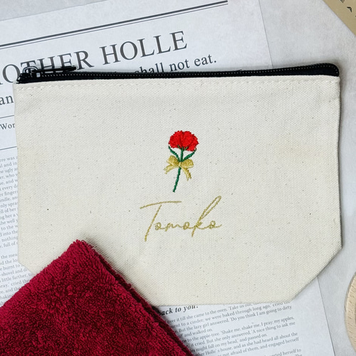 刺繍名入れ】タオルハンカチ/お誕生日/ポーチ/お母さん/プレゼント