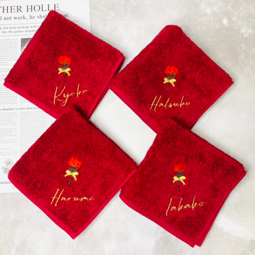 刺繍名入れ】タオルハンカチ/お誕生日/ポーチ/お母さん/プレゼント