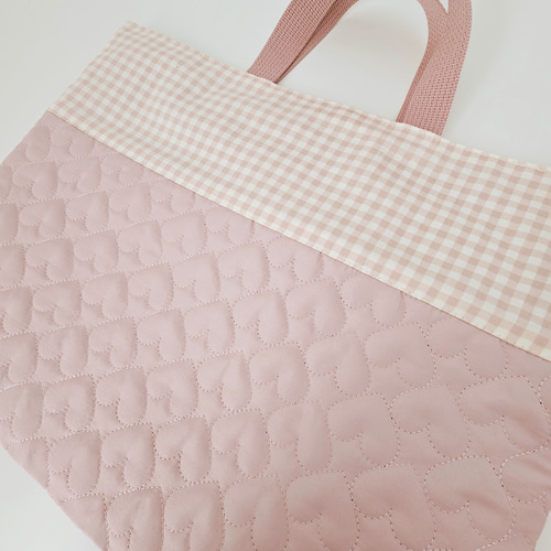 送料無料☆ハートキルト柄 ゆめかわ レッスンバック ☆レッスンバッグ
