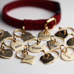 猫の迷子札 -丸形-【真鍮/ブラス】ネコ用 ねこの名札 キャットタグ ネームプレート ネームタグ 名前入り 電話番号 9枚目の画像