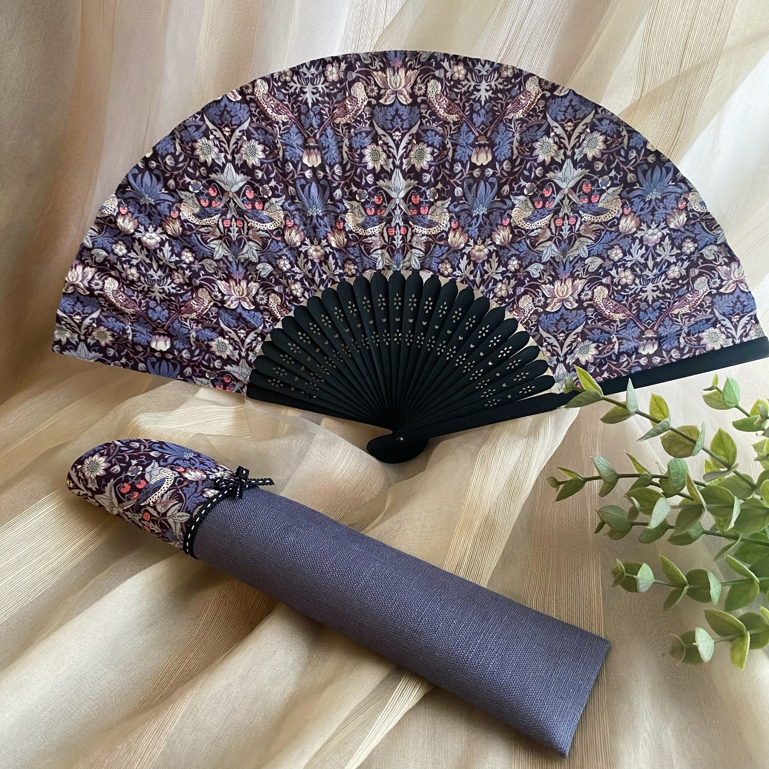 扇子&扇子ケース（ストロベリーシーフ アンティークブラック）        Ω