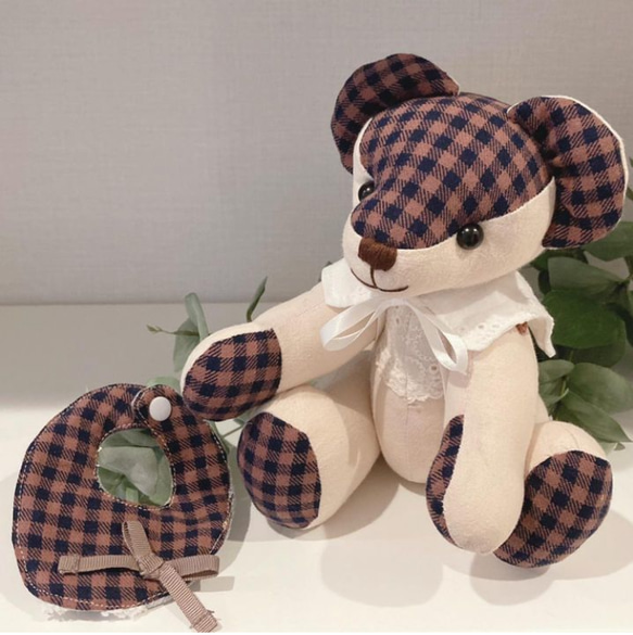 子供服リメイク 【toddler bear】テディベア  リメイクベア ベビー服リメイク ロンパースベア 18枚目の画像
