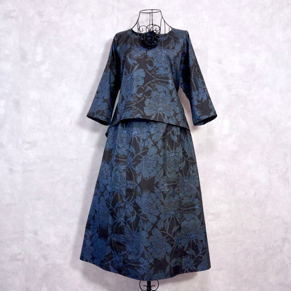 着物リメイクセットアップ&ストール〜四季で心地良い上質紬素材