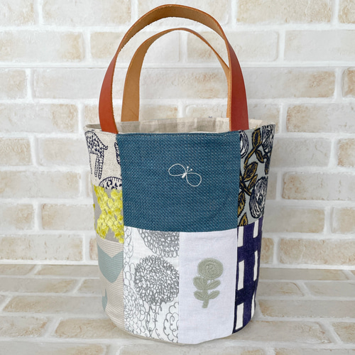 ♡handmade♡ ミナペルホネン 底がまぁるいバケツバッグ