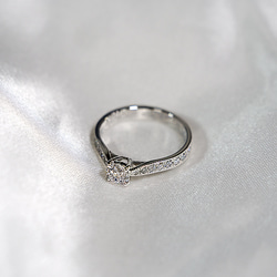 婚約指輪 エンゲージリング セットリング ダイヤモンド モアサナイト モアッサナイト 上品 プロポーズリング 6枚目の画像