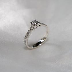 婚約指輪 エンゲージリング セットリング ダイヤモンド モアサナイト モアッサナイト 上品 プロポーズリング 2枚目の画像