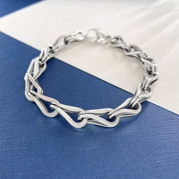 ロバート ブレスレット: メンズ スターリング シルバー ブレスレット