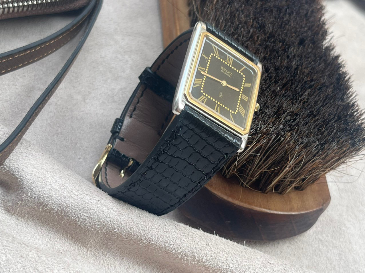 ココセリュックス 2WAY キルティング ハンドバッグ 合成皮革 黒