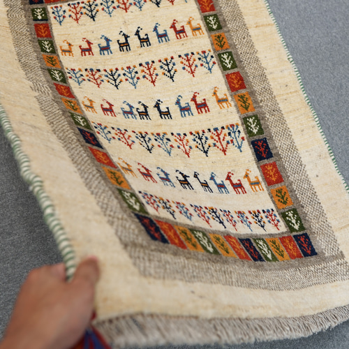 120×80cm【ペルシャ絨毯 手織りギャッベ】アマレ族ギャッベ 120×80cm【ペルシャ絨毯 手織りギャッベ】アマレ族ギャッベ
