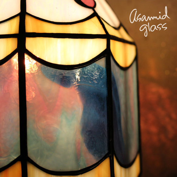 ステンドグラス　雨のしずくのテーブルランプ　韓国風 5枚目の画像