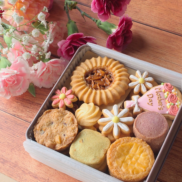 母の日クッキー缶 母の日・数量限定】フラワークッキー缶（大）のお取り寄せ【菓子