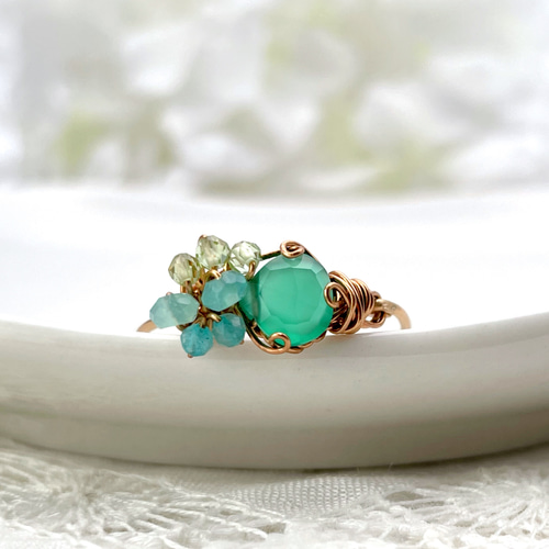 アマゾナイトのワイヤーリング アマゾナイトのワイヤーリング