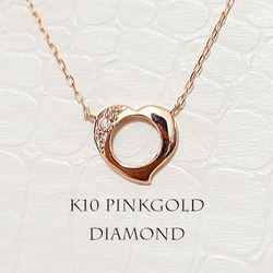 K10ピンクゴールドダイヤモンドネックレス 1枚目の画像