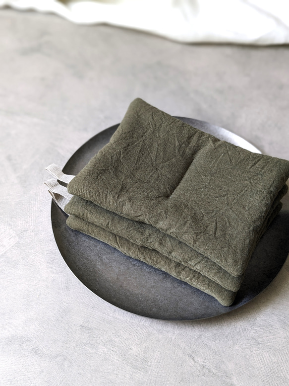 【鍋つかみ・ポットマット／抹茶】　おうち時間・おうちカフェに　 3枚目の画像