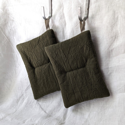 【鍋つかみ・ポットマット／抹茶】　おうち時間・おうちカフェに　 5枚目の画像