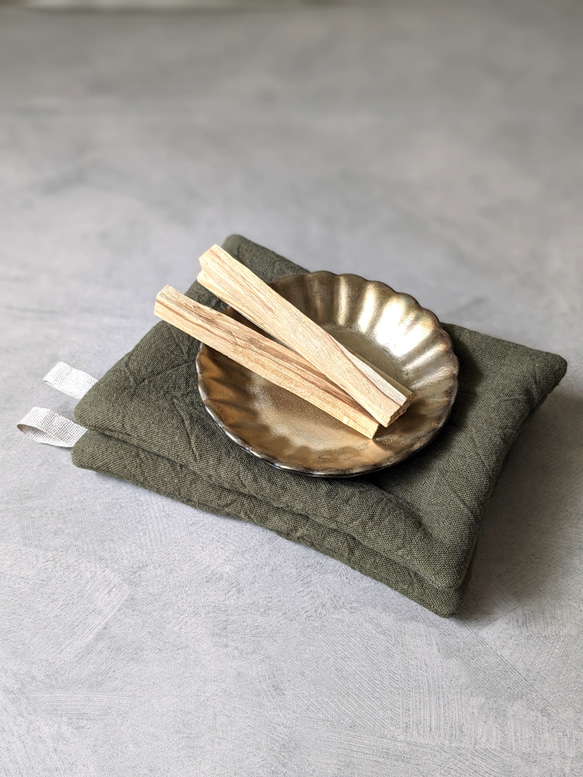 【鍋つかみ・ポットマット／抹茶】　おうち時間・おうちカフェに　 4枚目の画像