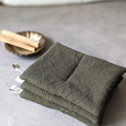 【鍋つかみ・ポットマット／抹茶】　おうち時間・おうちカフェに　 2枚目の画像