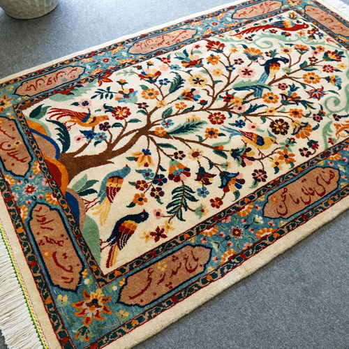 130×85cm 【ペルシャ バラミン産 手織り絨毯】 カーペット・絨毯