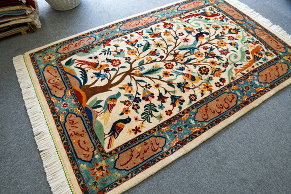 130×85cm　【ペルシャ バラミン産 手織り絨毯】 ペルシャ バラミン産 手織り絨毯