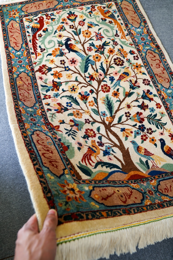 130×85cm　【ペルシャ バラミン産 手織り絨毯】 ペルシャ バラミン産 手織り絨毯