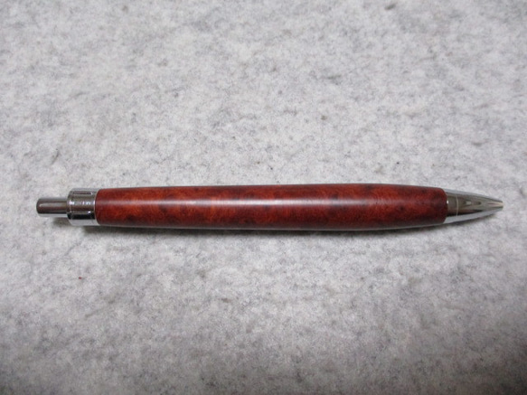 本花梨瘤　黒小豆杢　キヌカオイル仕上げ　木軸ボールペン(シャープペンシル)　 3枚目の画像