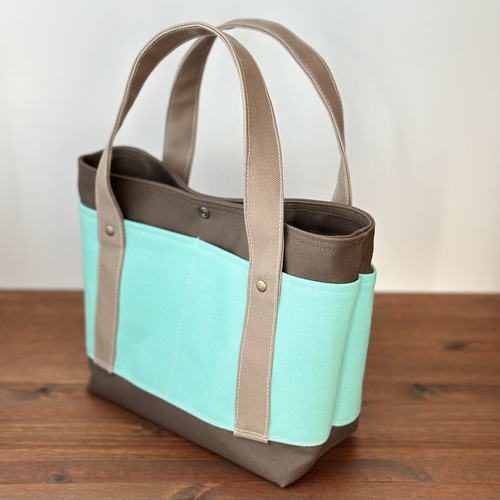 しっかり帆布のSトート（スモーキーブラウン×ホライズン