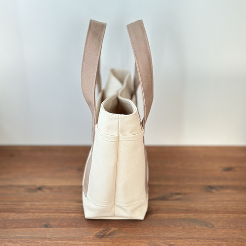 8号帆布トートバッグ(M)ライトシナモン ちー☆ 8号帆布トートバッグ