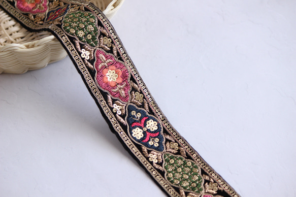 破格インド刺繍ザリ刺繍額入りジェルコントラスト宝石絵画刺繍