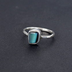 ～鮮やかなブルーグリーン～　スペクトロライトのリング　　11.5号　天然石アクセサリー　指輪　一点物 6枚目の画像