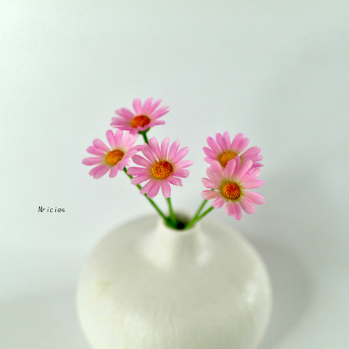 再販＞枯れないマーガレット✿クレイフラワーNO.M5ー5W アート