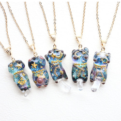 〜すず☆らん様〜新作　レジンネックレス　【猫シャボン玉】 宇宙の立体猫のネックレス レジン ネックレス・ペンダント