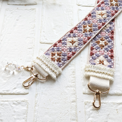 インド刺繍リボン インド刺繍リボンショルダー ハンドメイド
