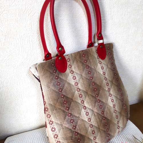 先染生地の創作バック　パッチワークバック　創作トートバック 先染生地の創作バック パッチワークバック 創作トートバック