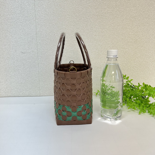 受注製作】プラカゴ miniサイズ/A5 mini-040 こげ茶*深緑 2way