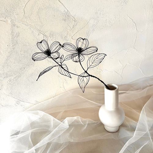 ワイヤークラフト 紫陽花の一輪挿し （あじさいを作ってみた