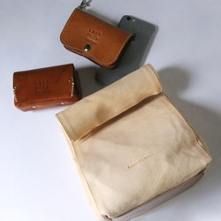 ペーパーバッグ M クラッチバッグ 豚革 レザー ヌメ革 本革 日々を刻む日記帳 nfl hnd Creema店 13枚目の画像