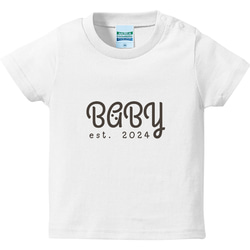 【BABY est.】ベビー • あかちゃんのTシャツ　ホワイト　qasr el asulオリジナル 3枚目の画像