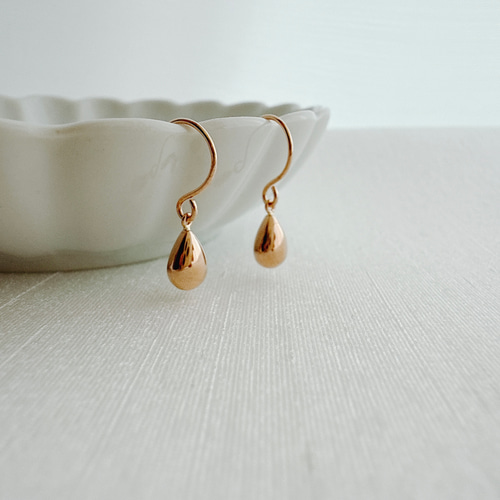 金無垢 ＊ドロップピアス＊ フック 18金 18K イエローゴールド 雫 ドロップ ピアス 18k K18YG 18金 イエロー ゴールド 雫 しずく