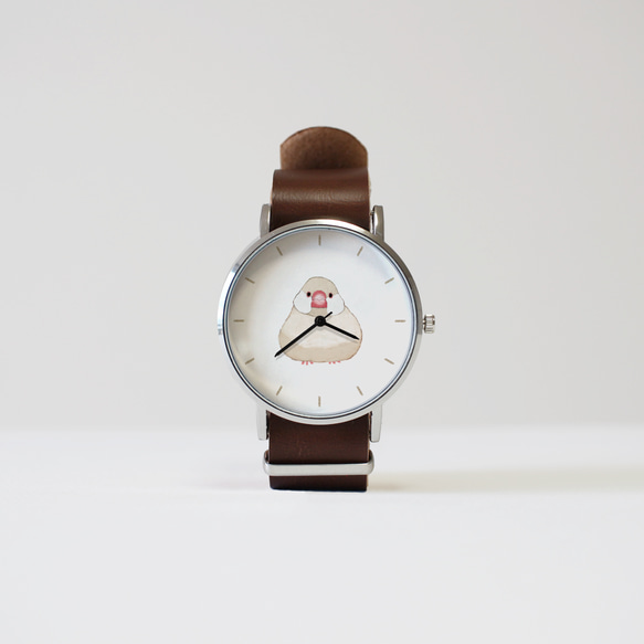 文鳥（クリーム）の腕時計 1枚目の画像