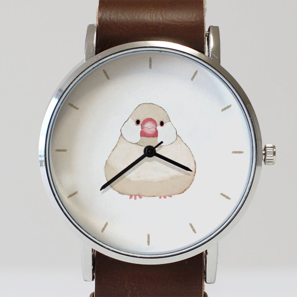文鳥（クリーム）の腕時計 2枚目の画像