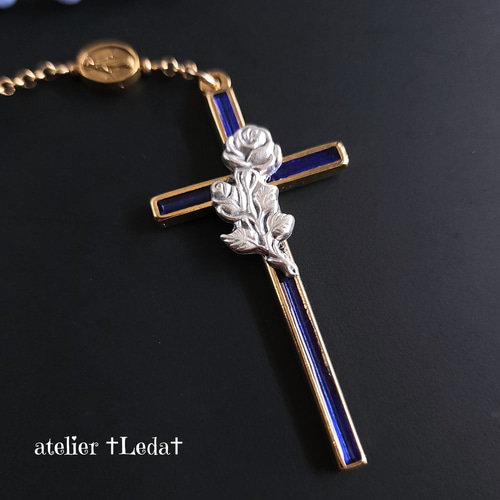 【待望★】 ☆ブルーレースアゲート Agate Lace ~Blue ロザリオ☆ ネックレス・ペンダント