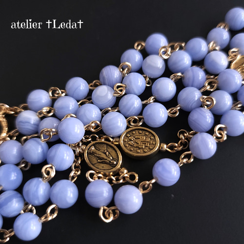 ☆ブルーレースアゲート ロザリオ☆ ~Blue Lace Agate