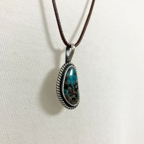 モレンシ　ナチュラル　ターコイズ　シルバー　ネックレス　#インディアンジュエリー Indian Jewelry 》モレンシ ターコイズ 一点物 ペンダント