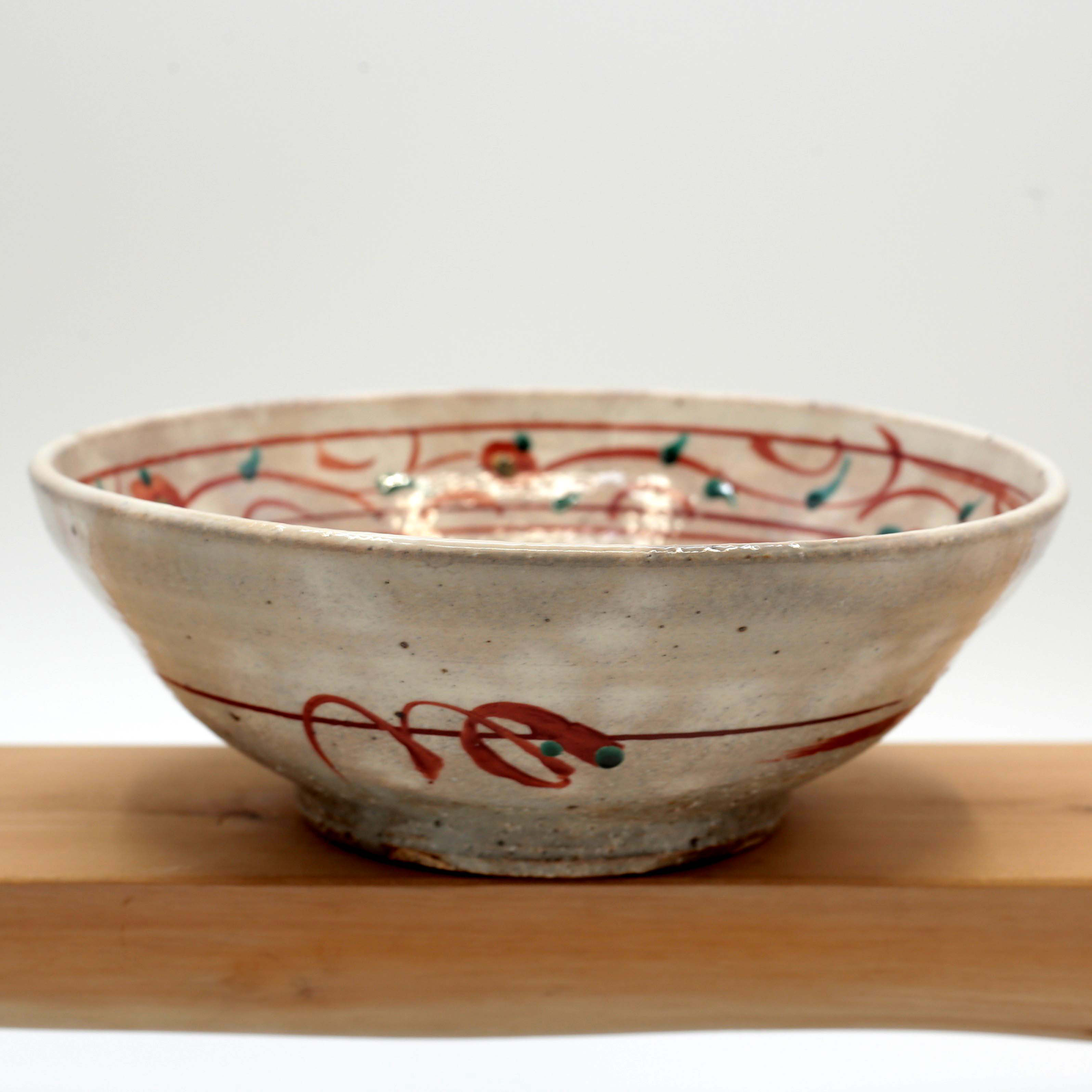 赤絵花唐草浅鉢h