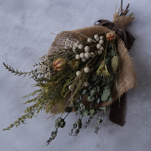 ナチュラルカラーのドライフラワースワッグ スワッグ -残香- 通販